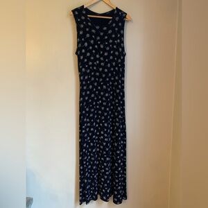 Vintage 90s  Black w/ pink flowers Sequined Maxi Dress liquid knit  pheobe